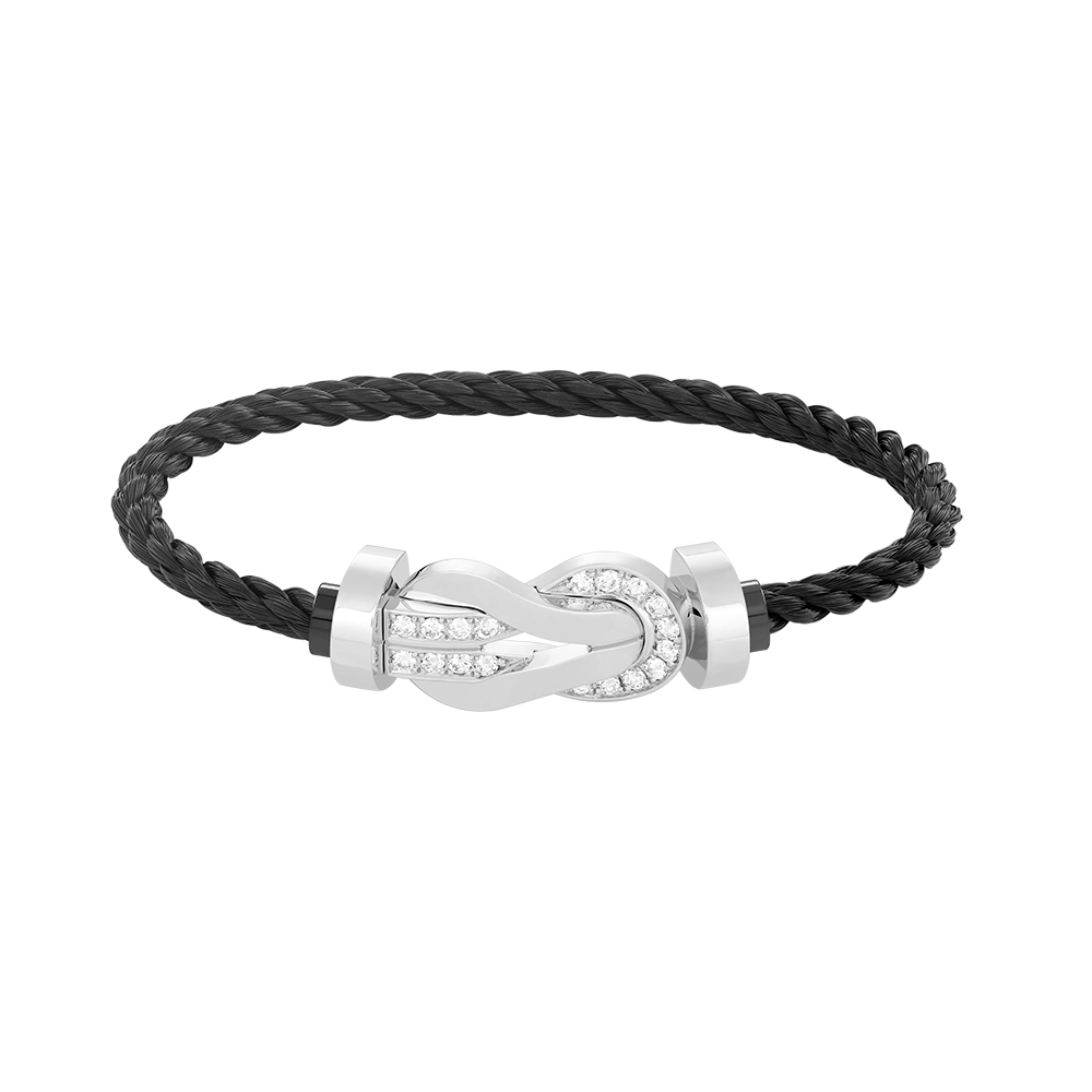 ¡®Loco¡¯CHANCE LARGE 8 FIGURE BUCKLE HALF DIAMOND BRACELET SILVER