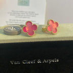 [Loco]NEW CLOVER 15MM PINK ENAMEL STUD EARRINGS