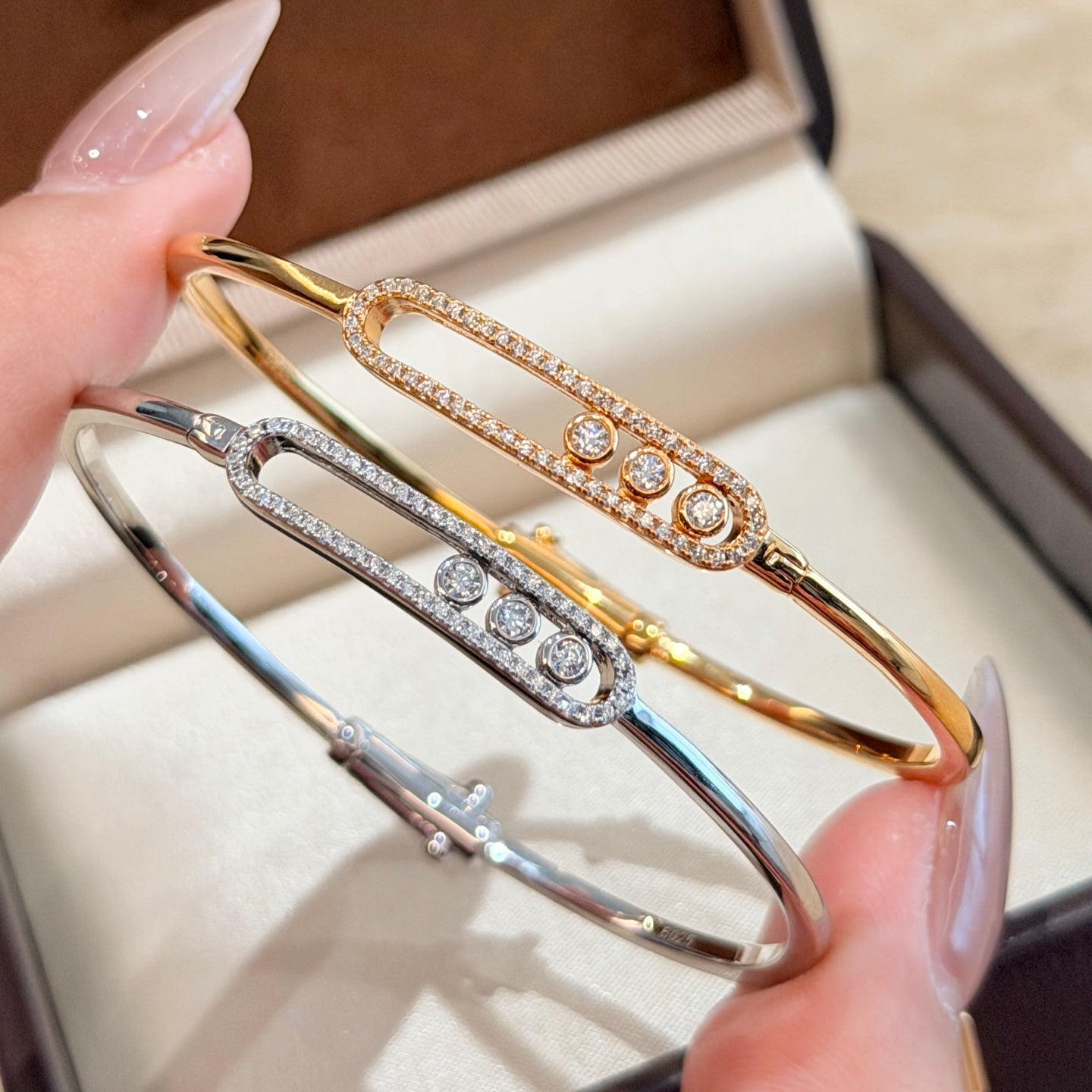 [Loco ]Move Pavé Diamond Bangle Bracelet M