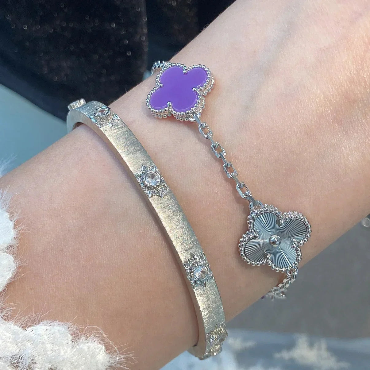 [Loco]New  CLOVER 5 MOTIF VIOLET BRACELET COLLECTION