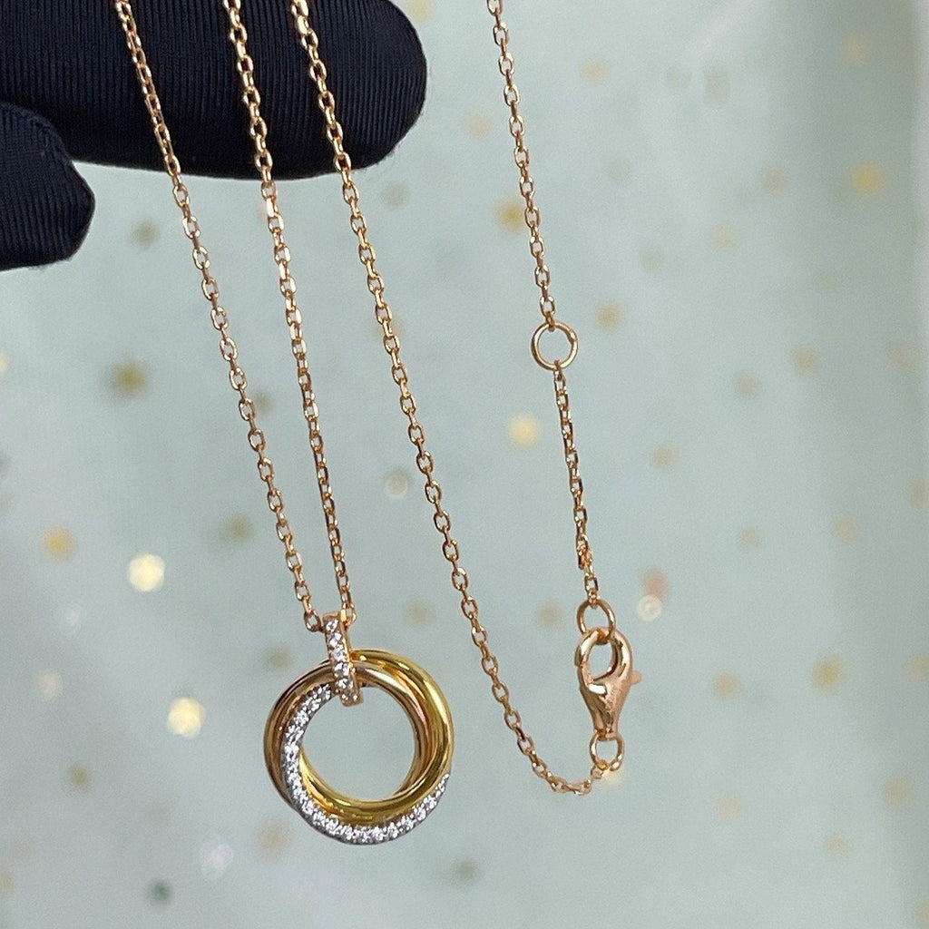 ¡®Loco¡¯TRINITY NECKLACE SILVER GOLD PINK GOLD DIAMONDS