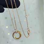 ¡®Loco¡¯TRINITY NECKLACE SILVER GOLD PINK GOLD DIAMONDS