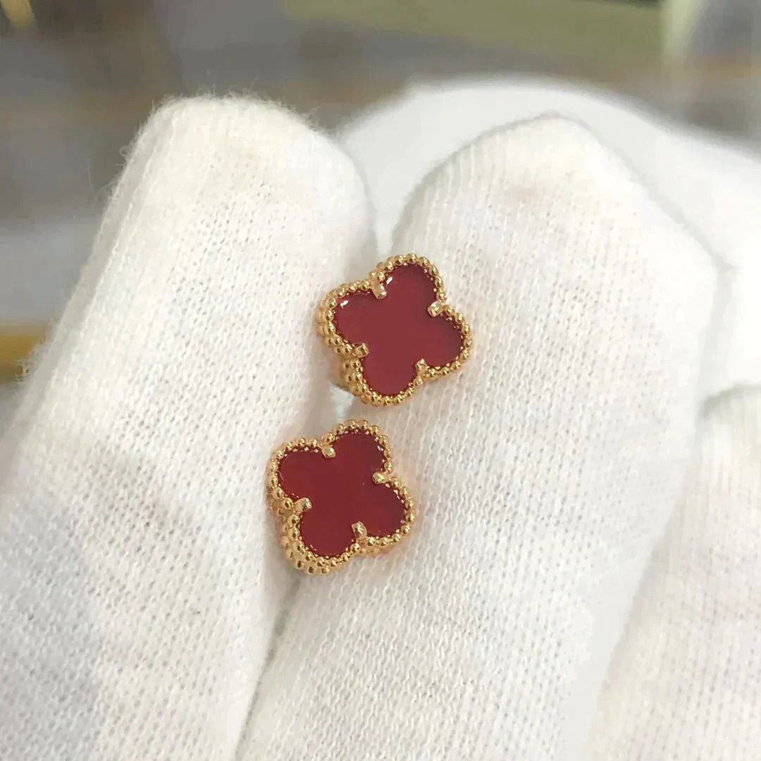 ¡®Loco¡¯CLOVER MINI 9.5MM CARNELIAN EARRINGS