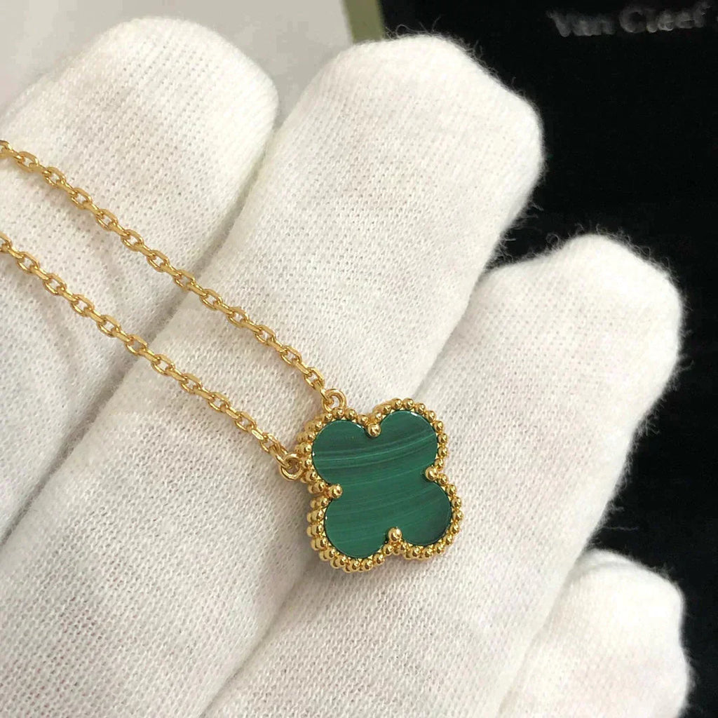 ¡®Loco¡¯CLOVER 15MM MALACHITE SINGLE FLOWER  NECKLACE