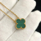 ¡®Loco¡¯CLOVER 15MM MALACHITE SINGLE FLOWER  NECKLACE