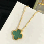 ¡®Loco¡¯CLOVER 15MM MALACHITE SINGLE FLOWER  NECKLACE