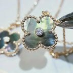 ¡®Loco¡¯CLOVER 15MM DIAMOND AND MOTHER-OF-GREY NECKLACE