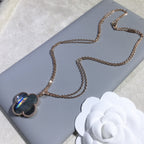 ¡®Loco¡¯CLOVER 25MM GOLD DARK MOP BIG CLOVER NECKLACE