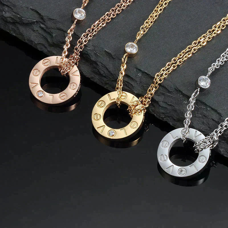 ¡®Loco¡¯LOVE NECKLACE 16MM 2 DIAMONDS
