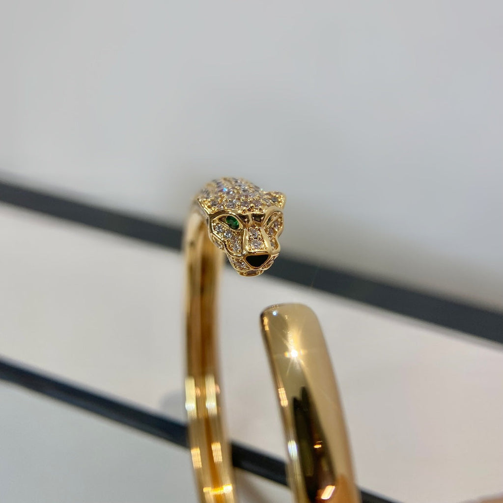 ¡®Loco¡¯PANTHERE GOLD DIAMOND OPEN BRACELET