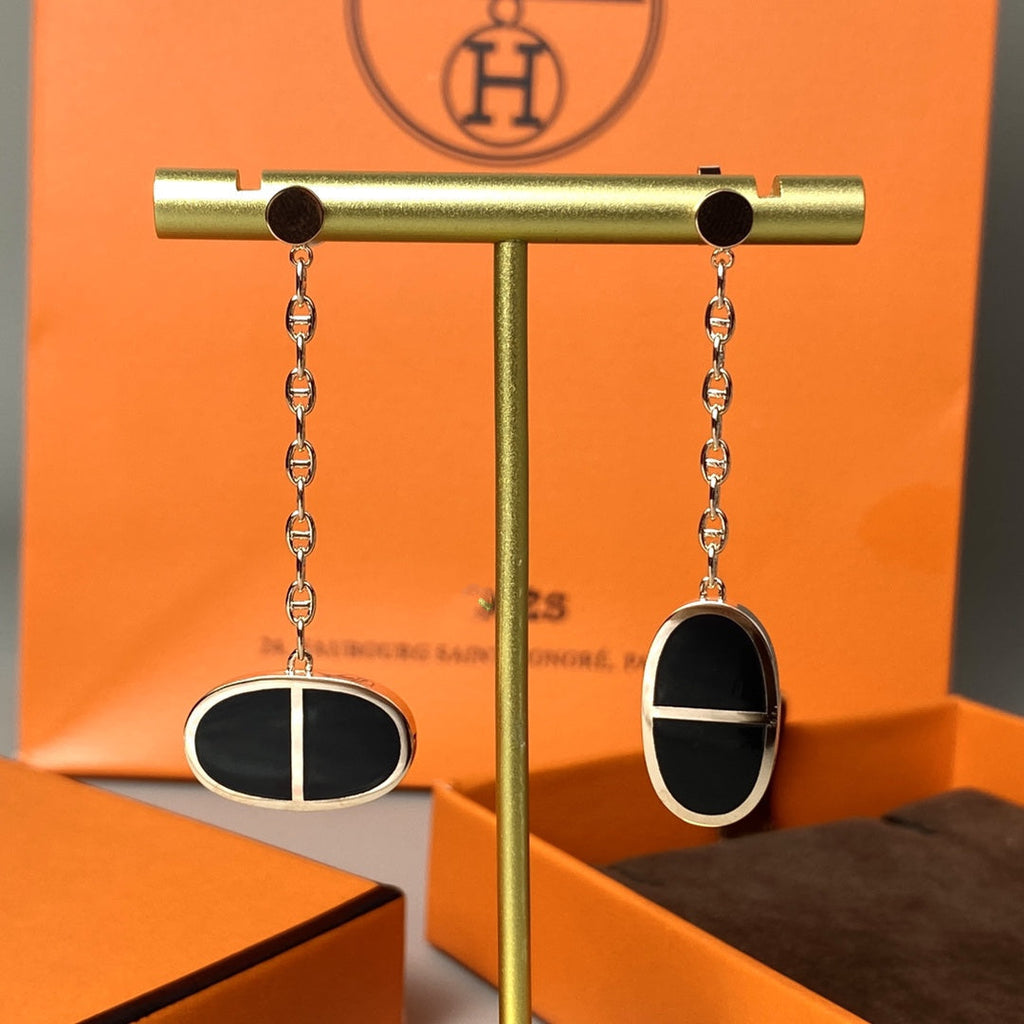 ¡®Loco¡¯CHAINE VERSO BLACK CERAMIC EARRINGS