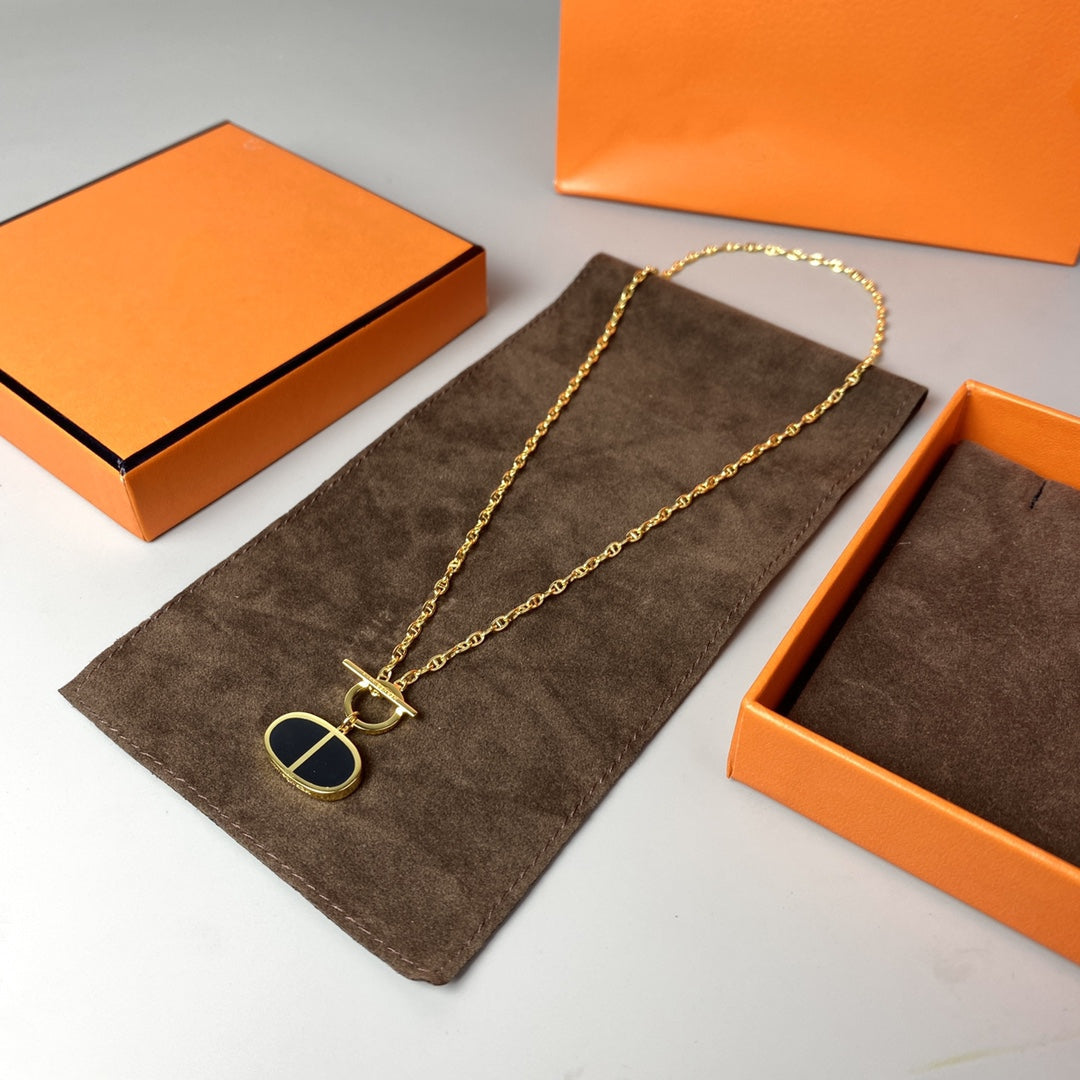 ¡®Loco¡¯CHAINE VERSO BLACK CERAMIC NECKLACE