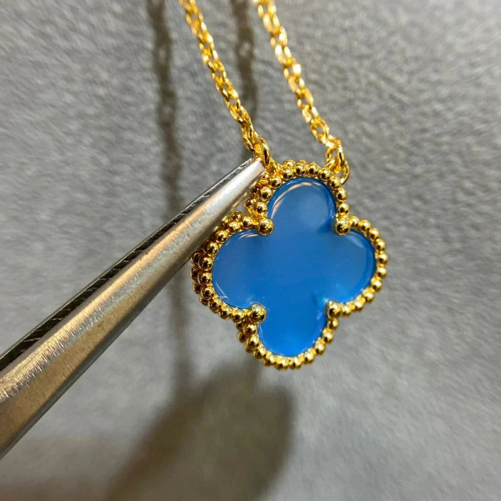 ¡®Loco¡¯CLOVER 15MM BLUE AGATE NECKLACE