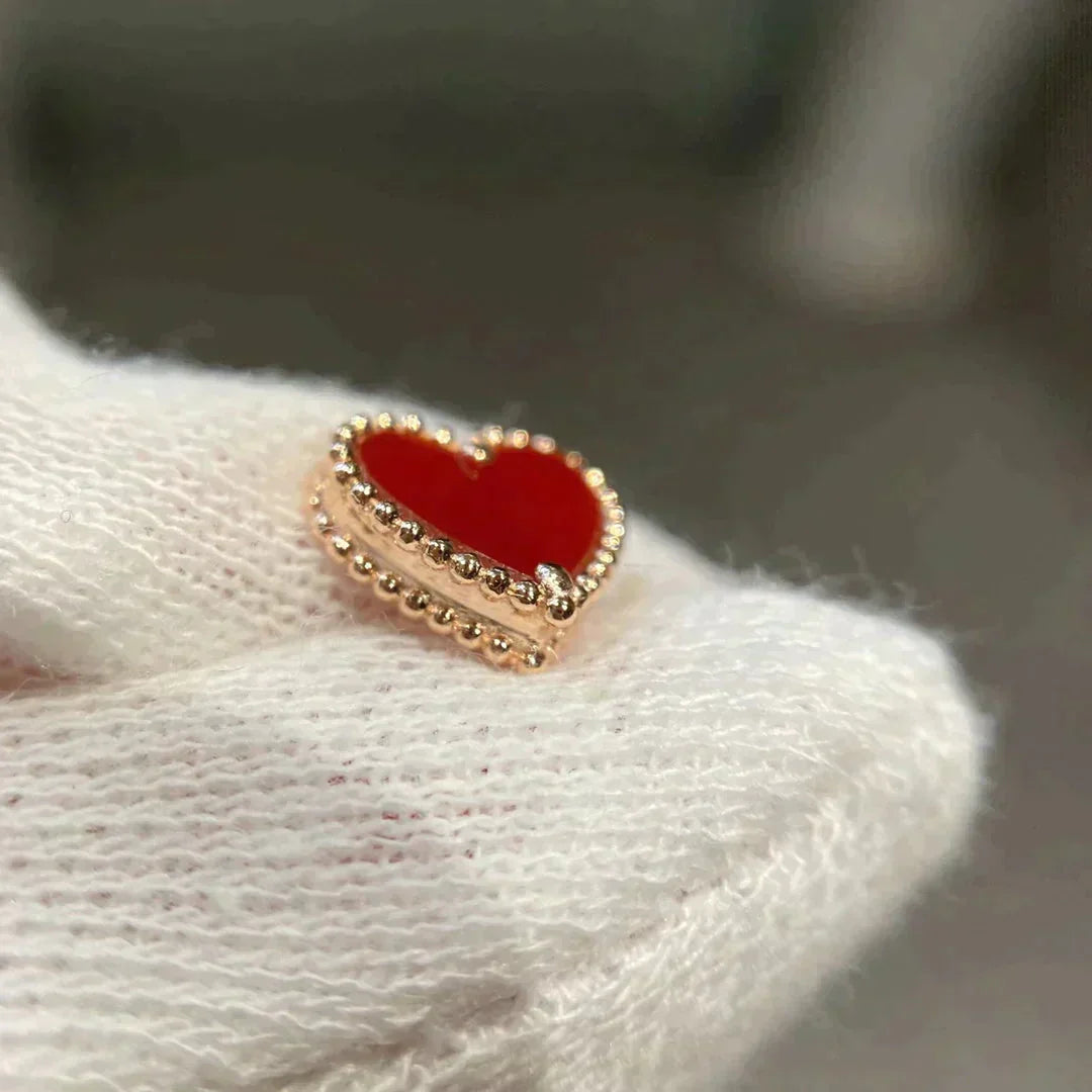 ¡®Loco¡¯HEART CARNELIAN STUD EARRINGS
