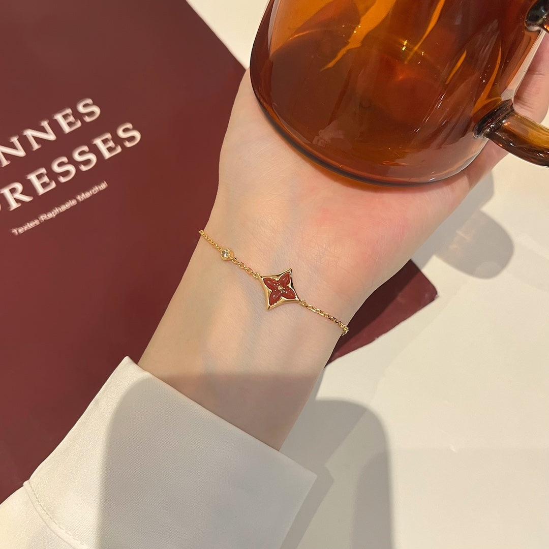 ¡®Loco¡¯COLOR STAR CARNELIAN PINK GOLD DIAMOND BRACELET