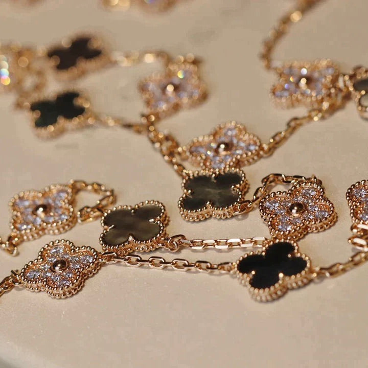 ¡®Loco¡¯CLOVER 20 MOTIFS DARK MOP DIAMOND  NECKLACE