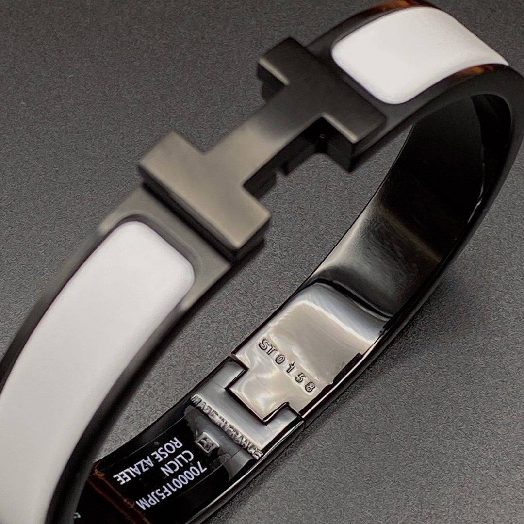 ¡®Loco¡¯H BRACELET 12MM BLACK WHITE CERAMIC