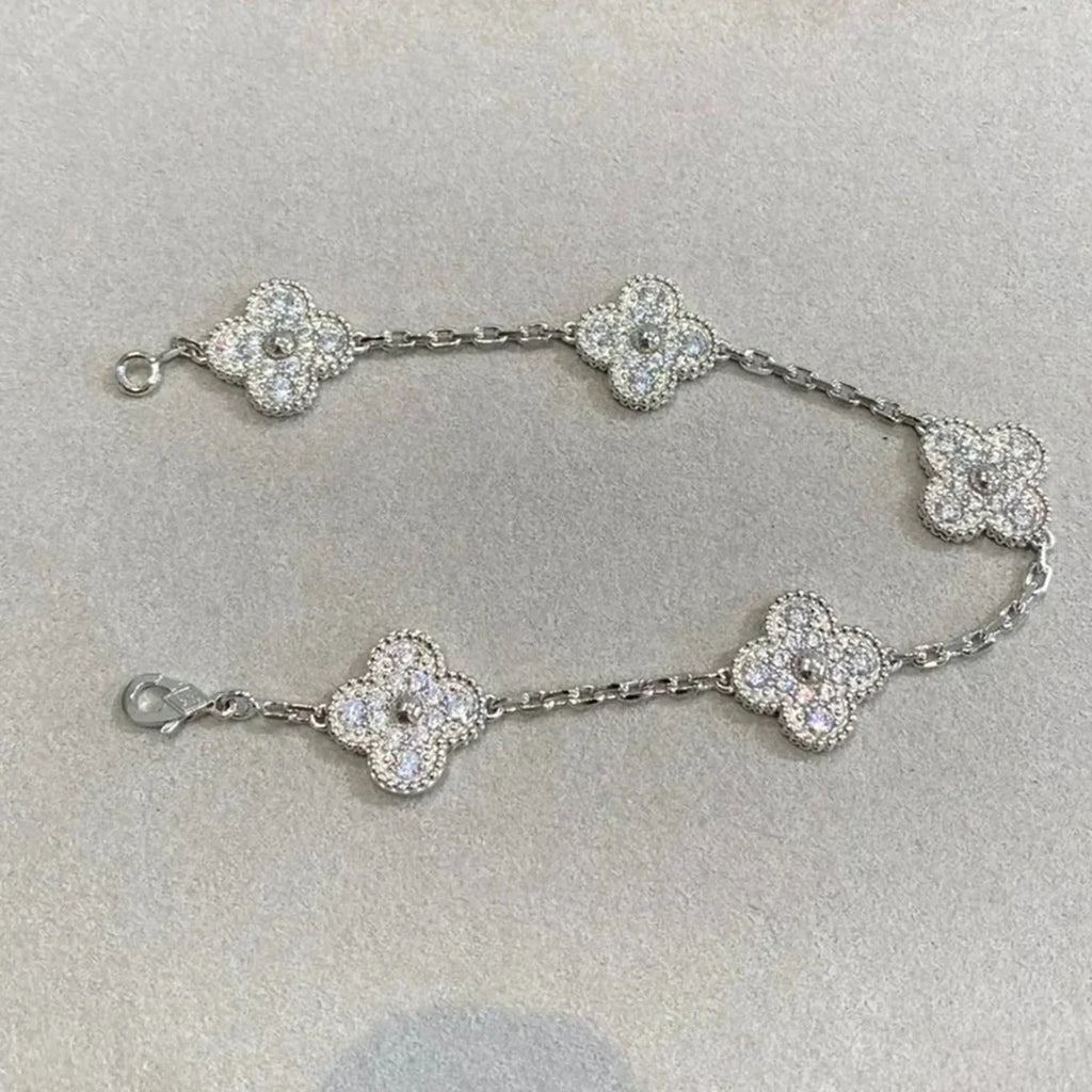 [Loco] New  CLOVER 5 MOTIF FULL DIAMOND BRACELET COLLECTION