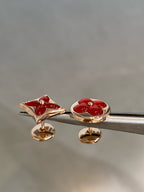 ¡®Loco¡¯STAR AND SUN PINK GOLD CARNELIAN STUD EARRINGS