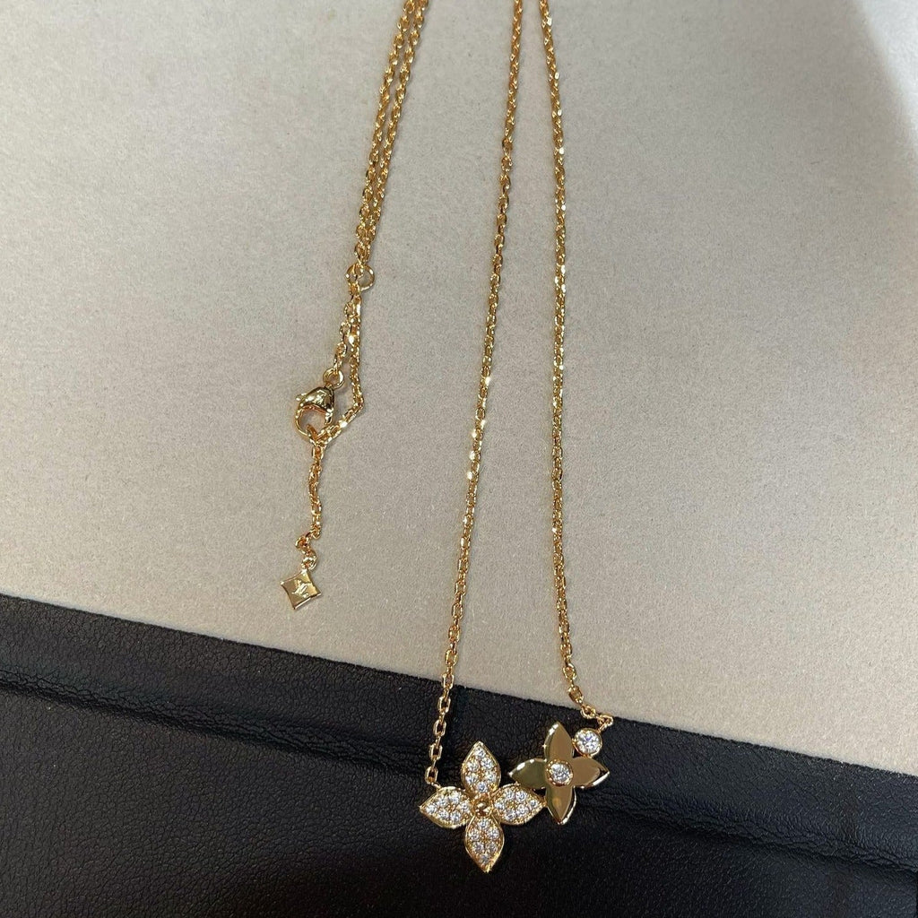 ¡®Loco¡¯STAR BLOSSOM NECKLACE PINK GOLD DIAMONDS
