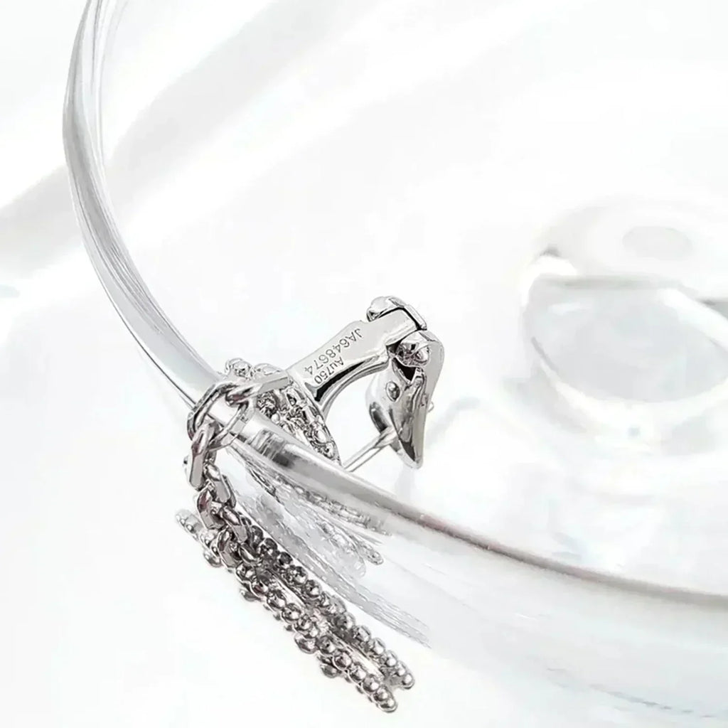 ¡®Loco¡¯CLOVER 2 MOTIFS  DIAMOND ONYX EARRINGS SILVER