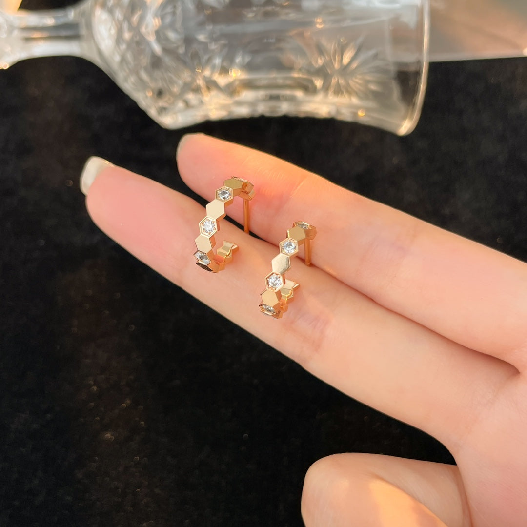 ¡®Loco¡¯BEE LOVE DIAMOND HOOP EARRINGS