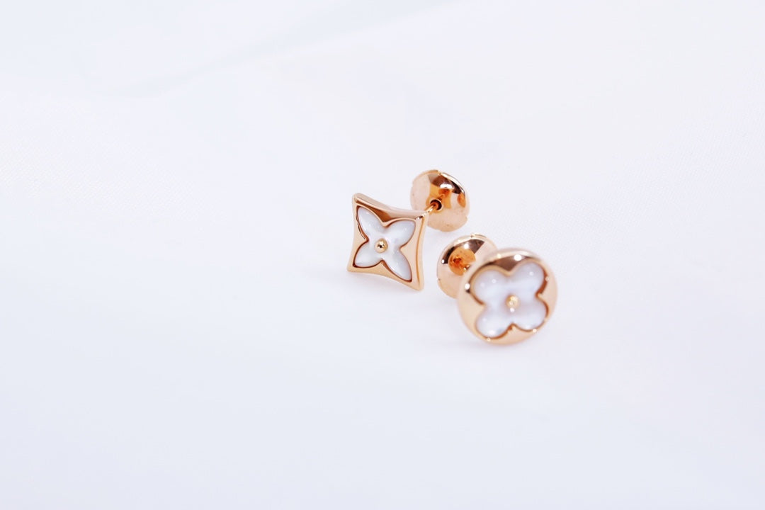 ¡®Loco¡¯STAR AND SUN PINK GOLD MOP STUD EARRINGS