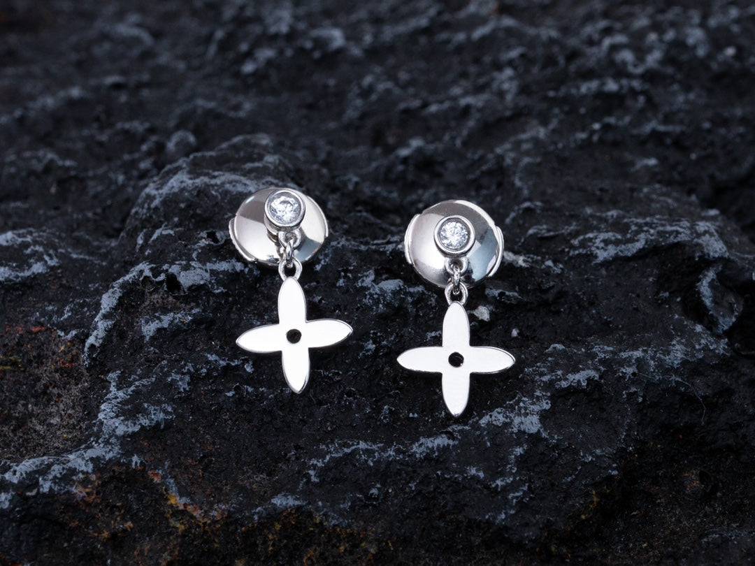 ¡®Loco¡¯VIDYLLE SILVER DIAMOND MINI DROP EARRINGS
