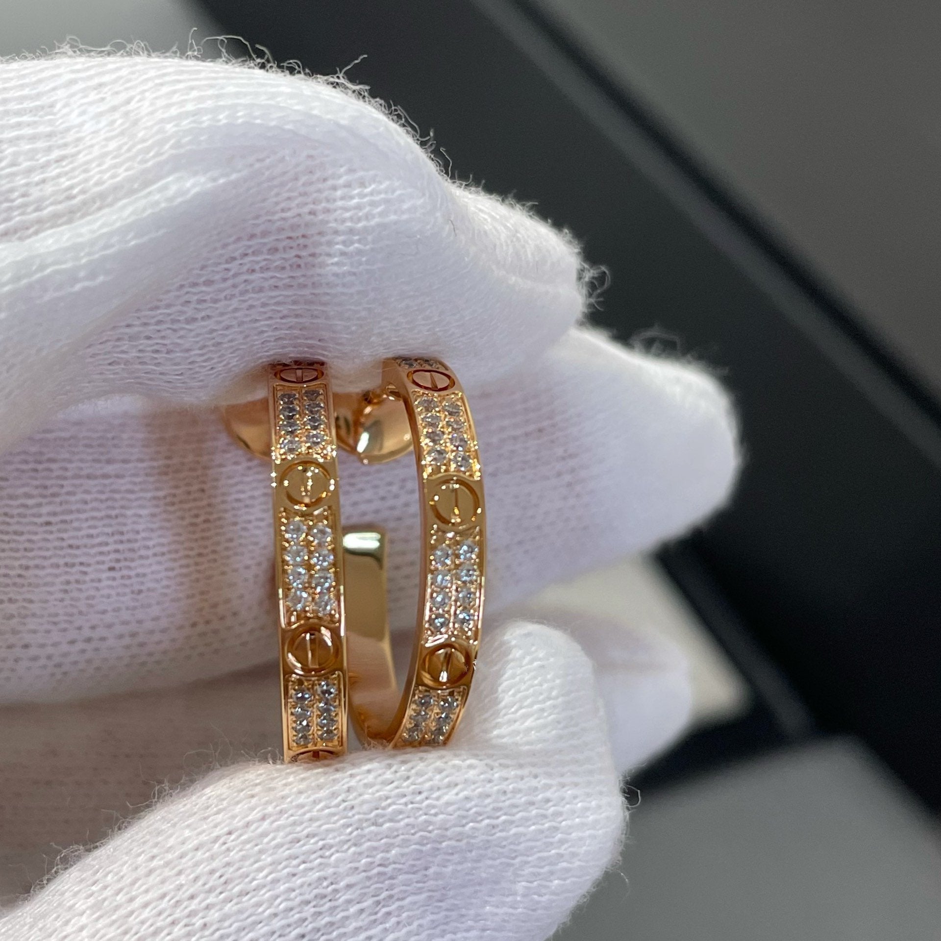 ¡®Loco¡¯LOVE DIAMOND PINK GOLD HOOP EARRINGS