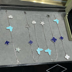 ¡®Loco¡¯LUCKY CLOVER SILVER 11 MOTIF NECKLACE