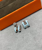 ¡®Loco¡¯POP H SKY BLUE STUD EARRINGS