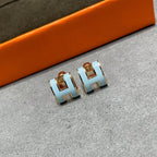¡®Loco¡¯POP H SKY BLUE STUD EARRINGS