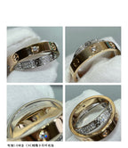 ¡®Loco¡¯LOVE PINK GOLD SILVER DIAMOND DOUBLE RING