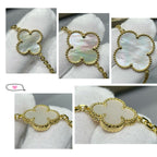 ¡®Loco¡¯CLOVER 16 MOTIF WHITE MOP GOLD NECKLACE