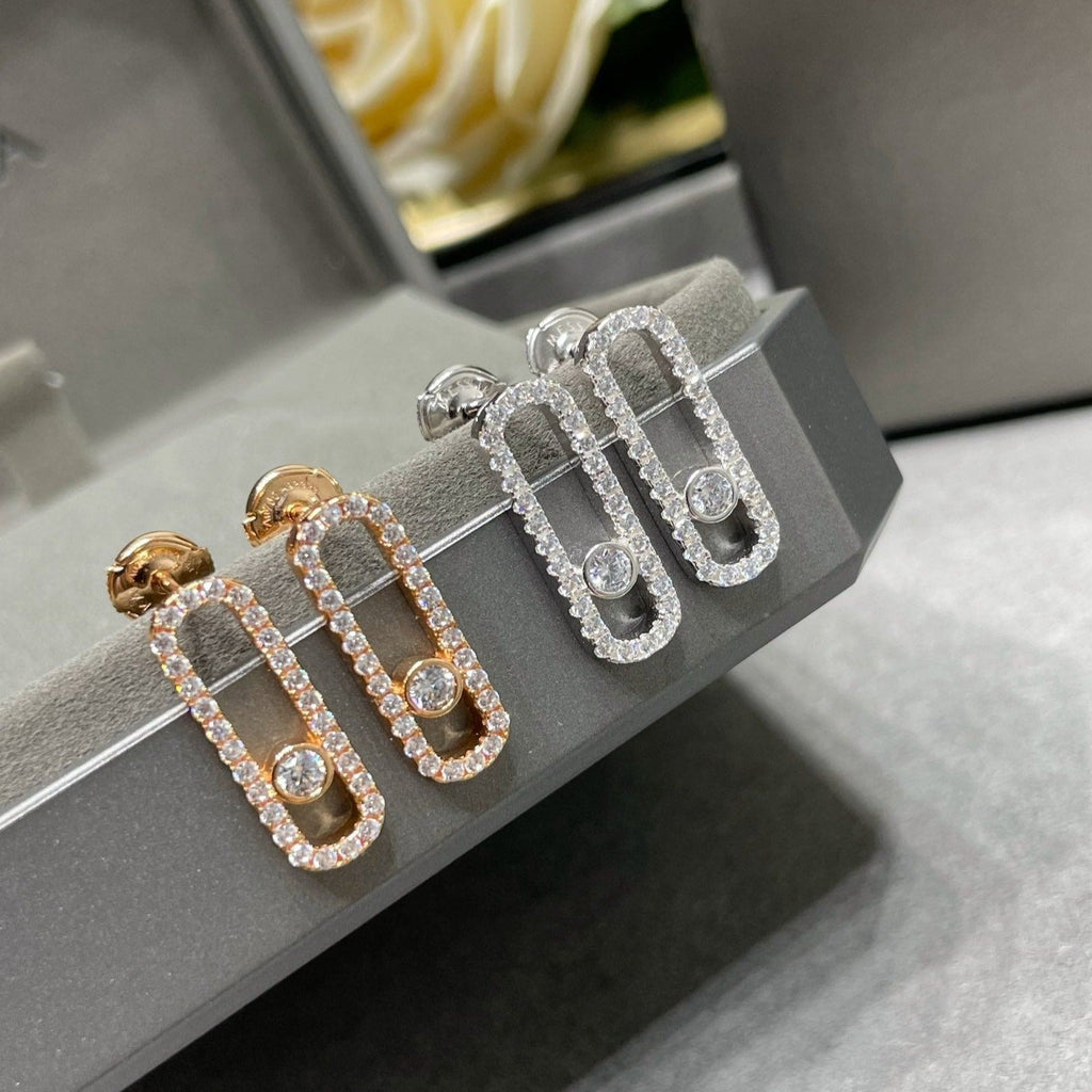 [Loco ]MOVE UNO STUD DIAMOND PAVED EARRINGS