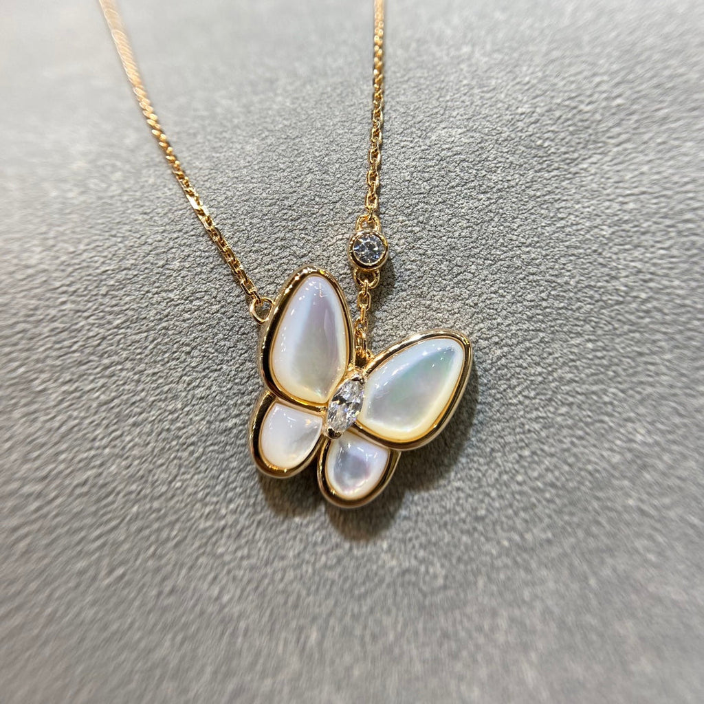 ¡®Loco¡¯BUTTERFLY MOP DIAMOND NECKLACE