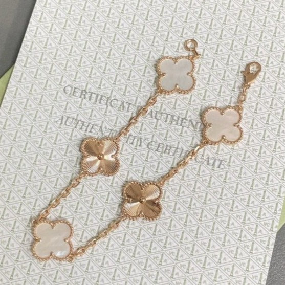 [Loco]New CLOVER WHITE PEARL MOP 5 MOTIF BRACELET COLLECTION