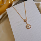 ¡®Loco¡¯STAR AND SUN WHITE MOP 2 MOTIF PINK GOLD NECKLACE
