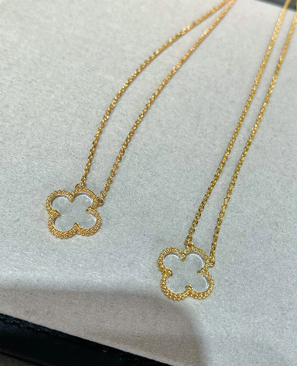 ¡®Loco¡¯CLOVER ROCK CRYSTAL ROSE GOLD NECKLACE
