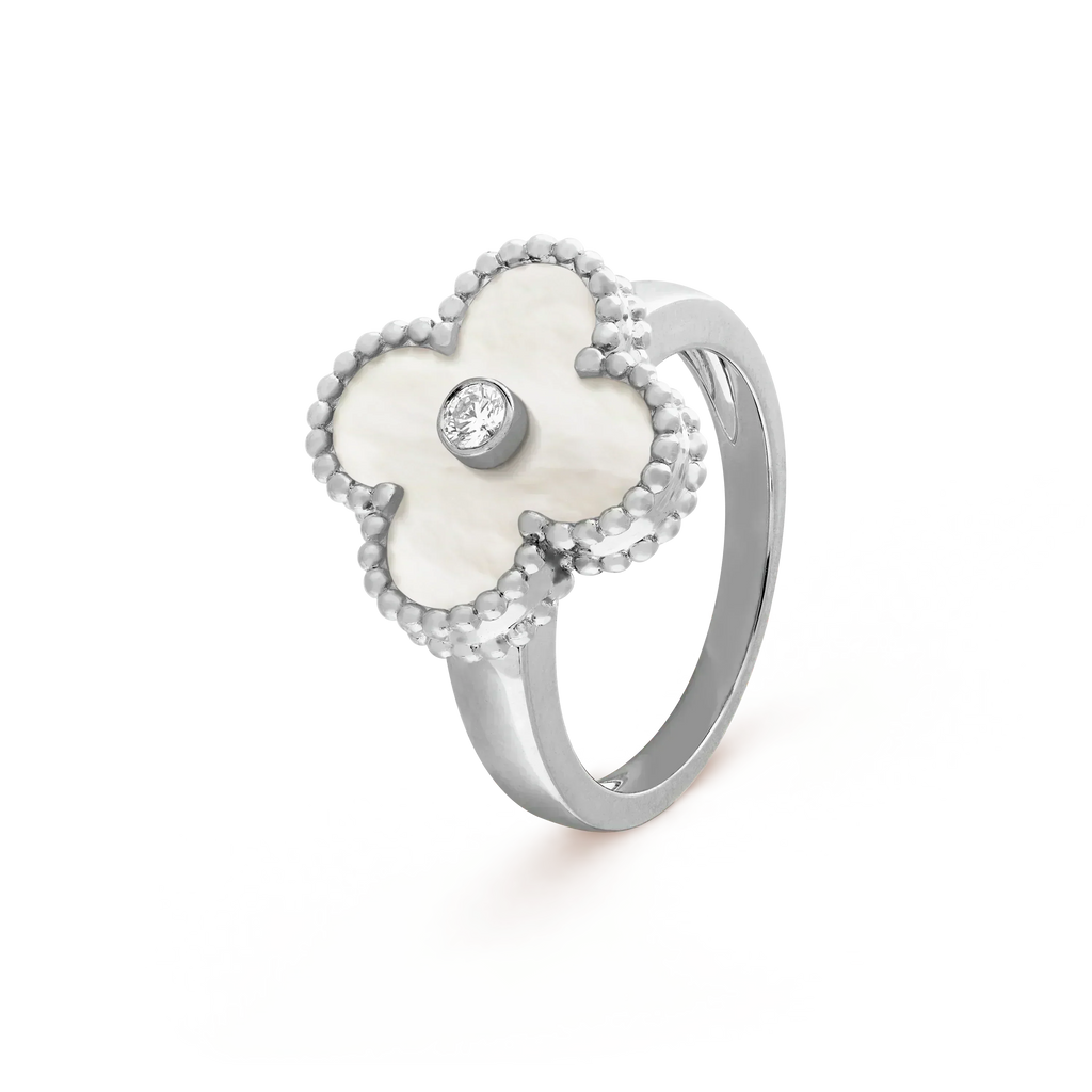 ¡®Loco¡¯CLOVER SILVER MOP DIAMOND RING