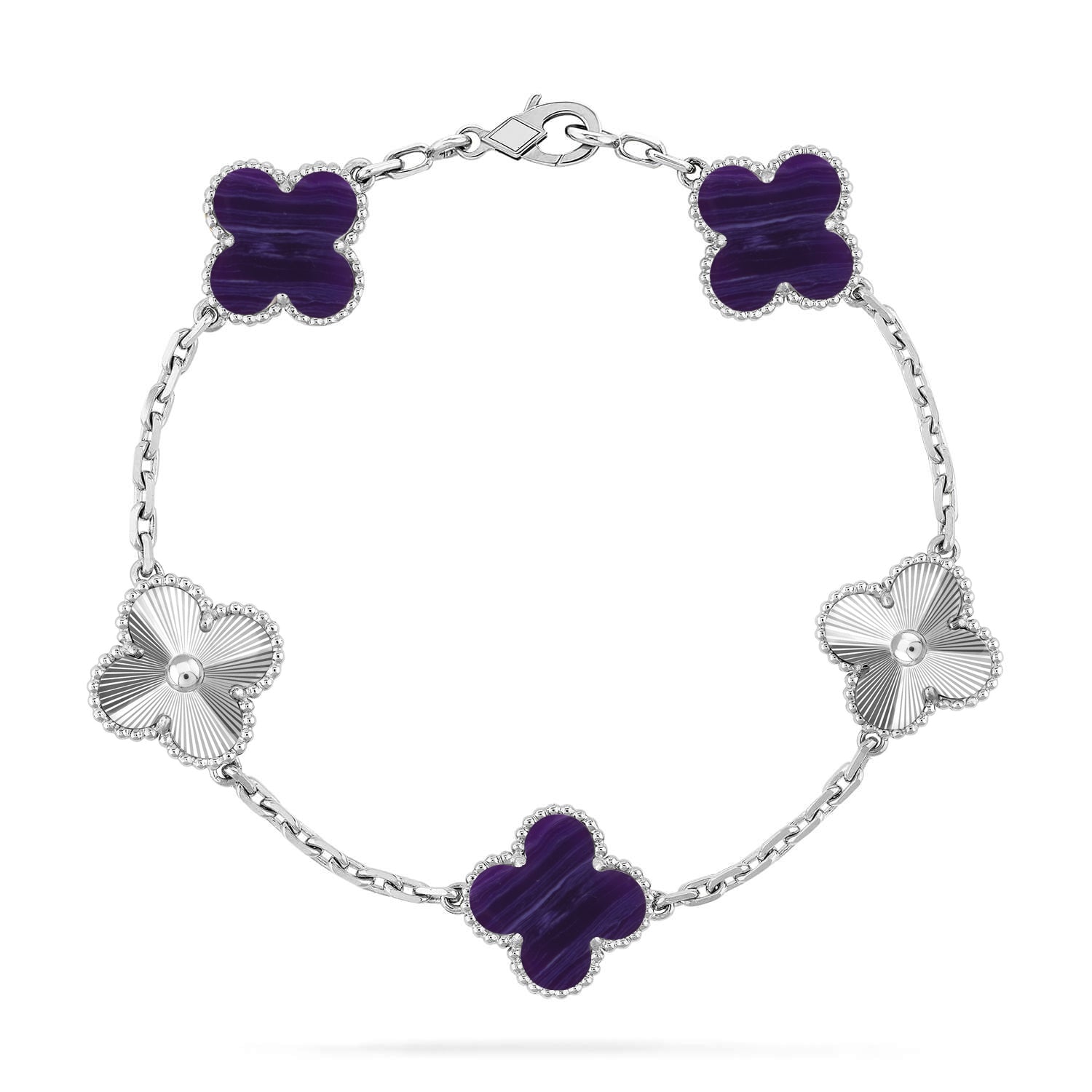 [Loco]New CLOVER 5 MOTIF PURPLE STRIPES BRACELET COLLECTION