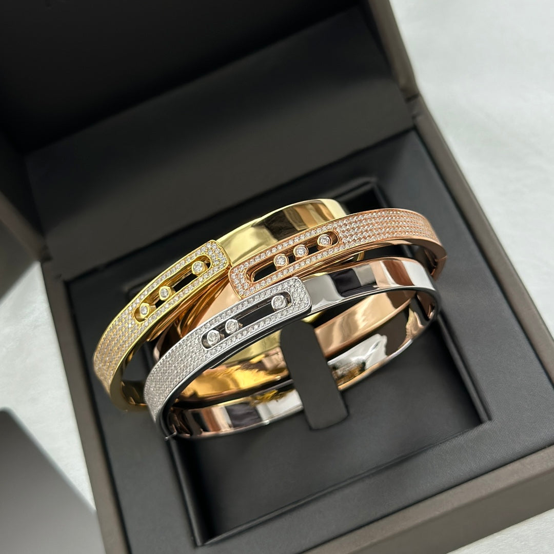 [Loco ]Move Noa Rose Gold Pavé Diamond Bangle Bracelet