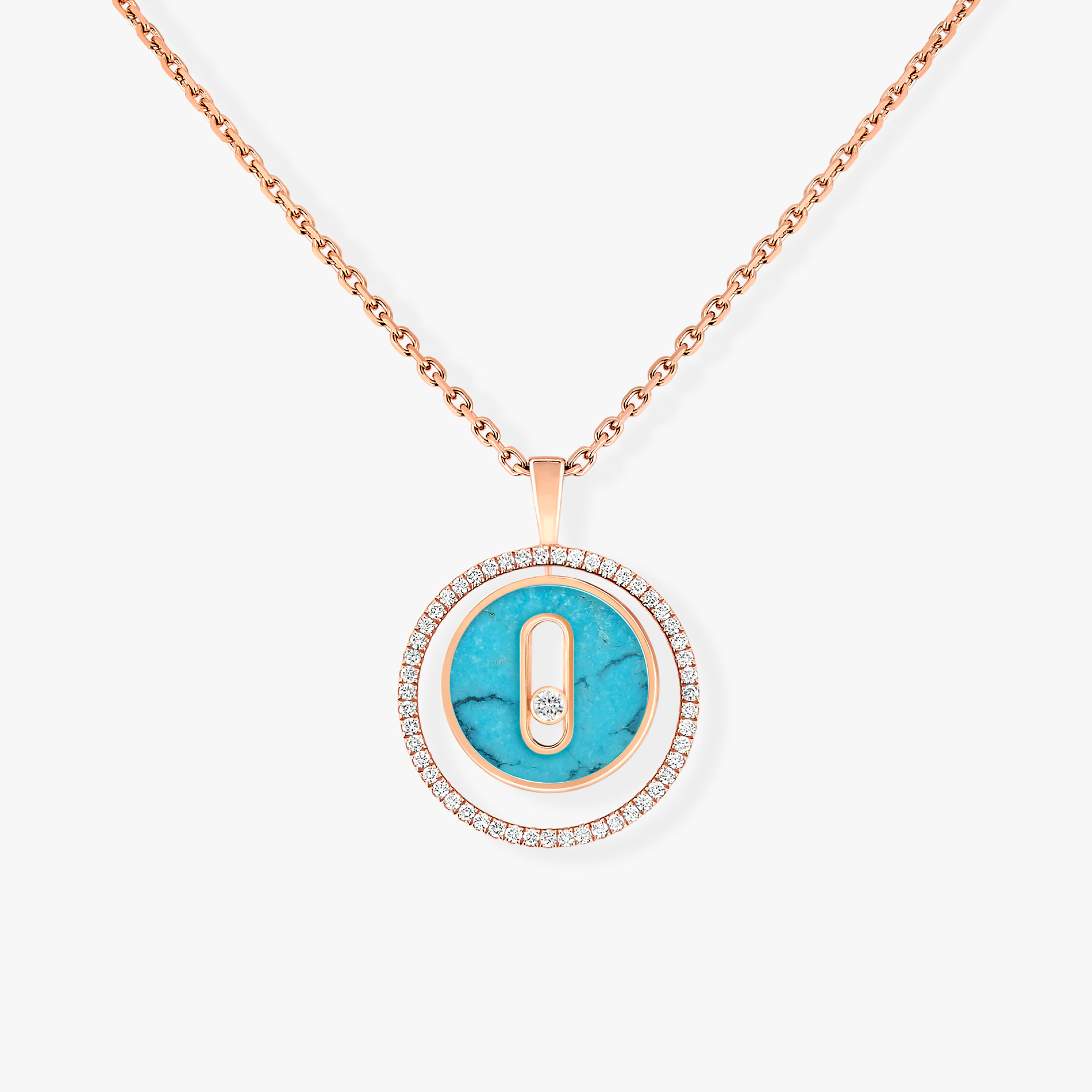 [Loco ]Loco MOVE 1 DIAMOND TURQUOISE PINK GOLD DIAMOND NECKLACE