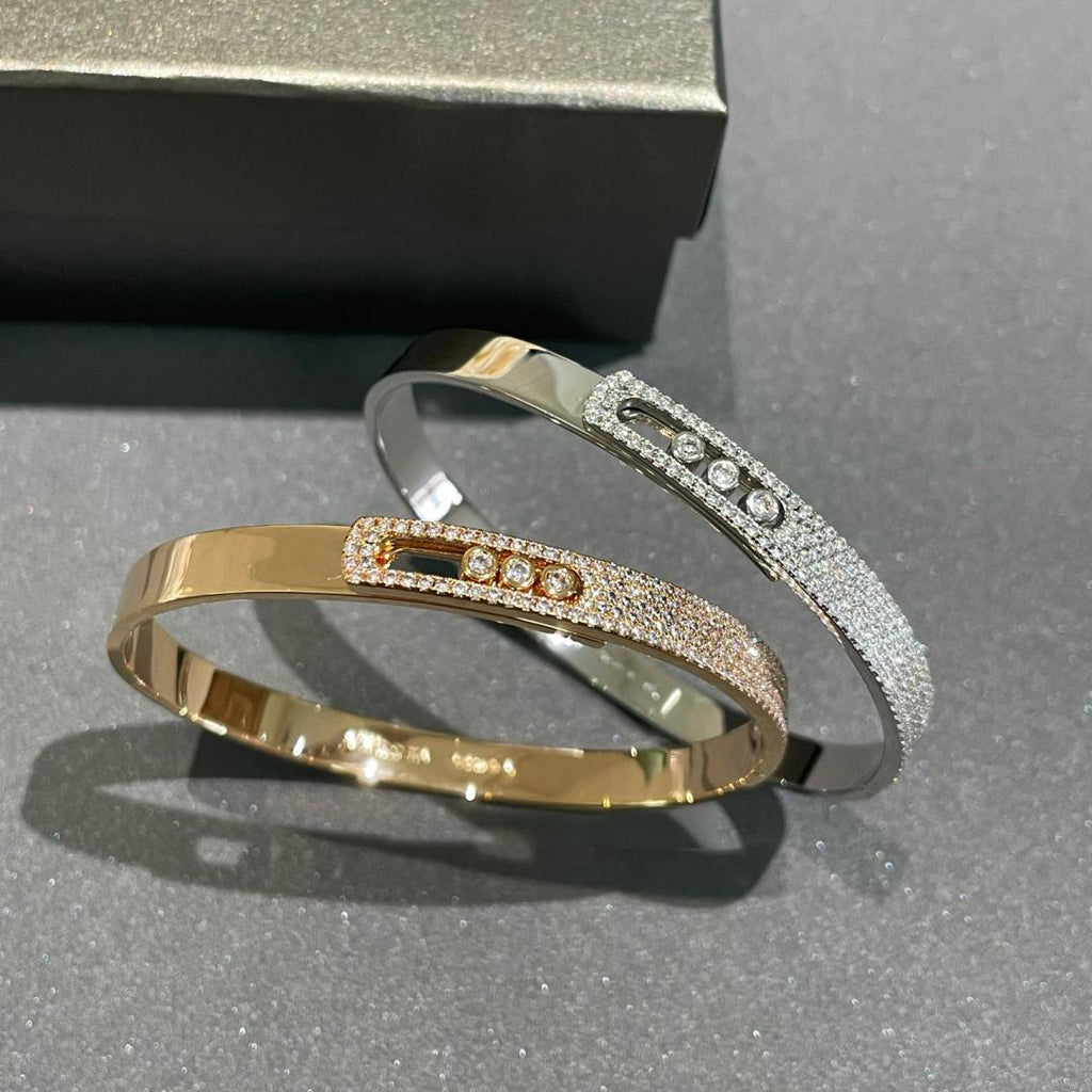 [Loco ]Move Noa Rose Gold Pavé Diamond Bangle Bracelet