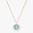 [Loco ]Loco MOVE 3 DIAMONDS TURQUOISE PINK GOLD DIAMOND NECKLACE