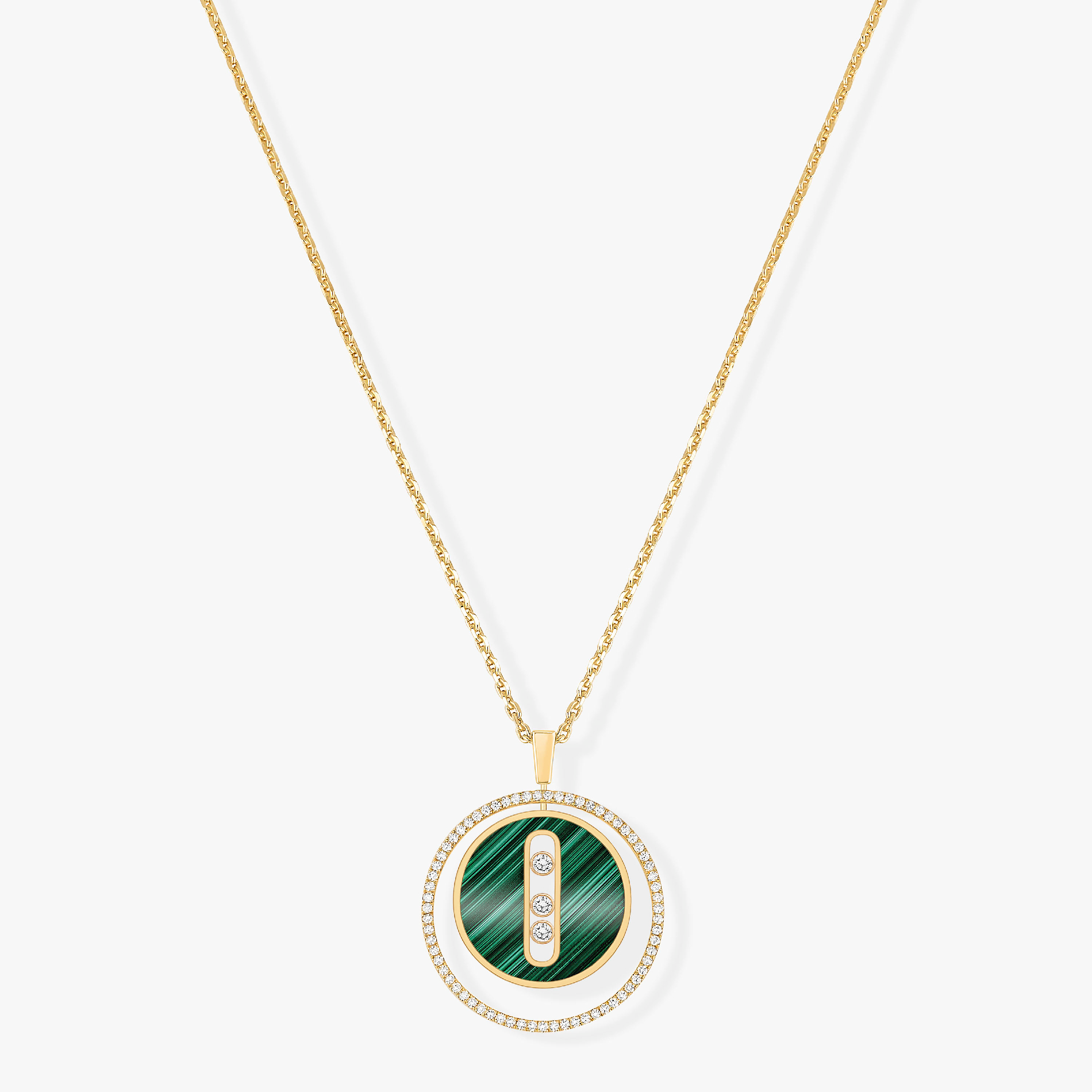 [Loco ]Loco MOVE 3 DIAMOND MALACHITE GOLD DIAMOND NECKLACE