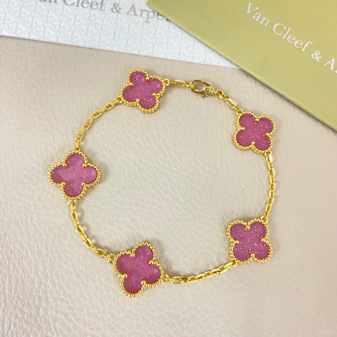 [Loco ]New CLOVER 5 MOTIFS PINK MOP BRACELET COLLECTION