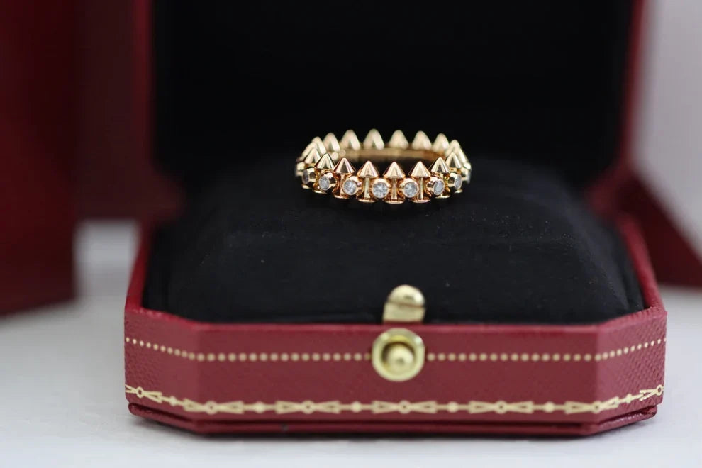 [Loco ] Double‑Row Spike Full‑Diamond Band Ring
