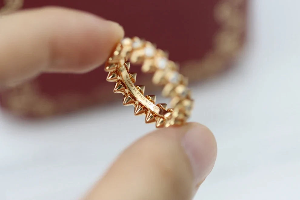 [Loco ] Double‑Row Spike Full‑Diamond Band Ring