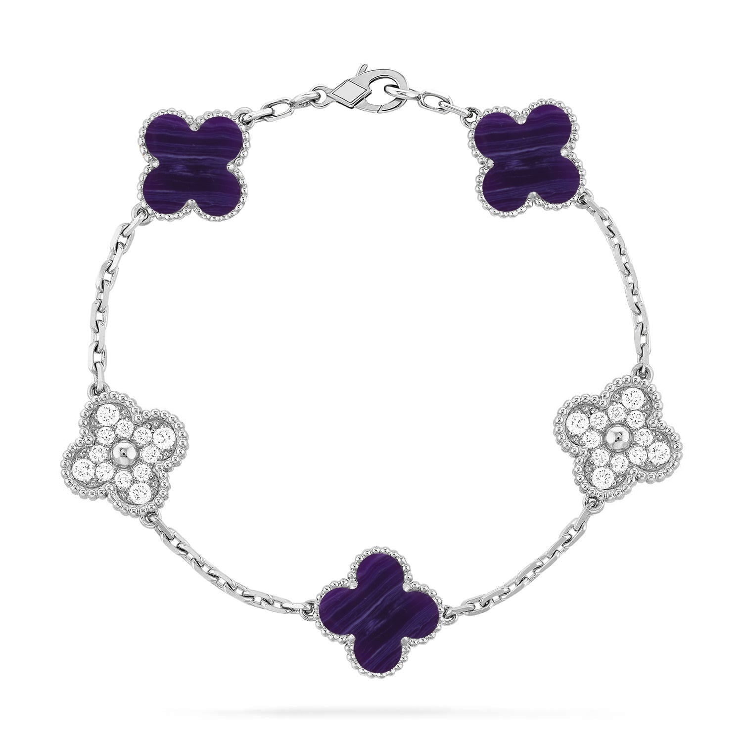 [Loco]New CLOVER 5 MOTIF PURPLE STRIPES BRACELET COLLECTION